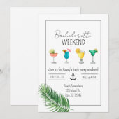 ビーチをテーマにしたバチェロレッテウィークエンド招待状 招待状 (正面/裏面)