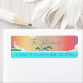 ビーチをテーマにしたパーソナライズされた差出人住所ラベル ラベル (インサイチュ)