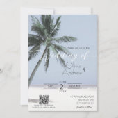 ビーチをテーマにしたパームツリー結婚式招待状テンプレート 招待状 (正面)