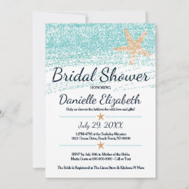 ビーチをテーマにしたヒトデのブライダルシャワーへの招待 招待状