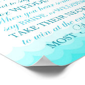 ビーチをテーマにしたブライダルシャワーの看板 8x10" ポスター (角)