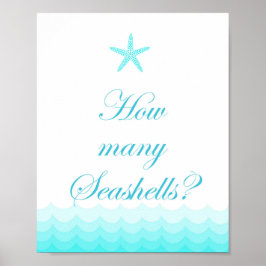 ビーチをテーマにしたブライダルシャワーの看板 8x10" ポスター