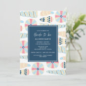 ビーチをテーマにしたブライダルシャワーパーティー 招待状 (スタンド正面)