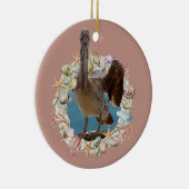 ビーチをテーマにしたペリカンとシーシェルリース セラミックオーナメント (右)