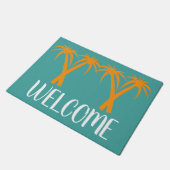 ビーチをテーマにしたヤシの木ウェルカムマット ドアマット (アングル)
