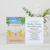 ビーチをテーマにしたリタイアラウンジチェア招待状 招待状 (スタンド正面)