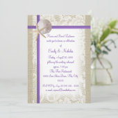 ビーチをテーマにしたリハーサルディナー 紫 招待状 (スタンド正面)