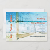 ビーチをテーマにした卒業パーティー高校カジュアル 招待状 (正面)