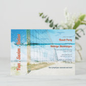ビーチをテーマにした卒業パーティー高校カジュアル 招待状 (スタンド正面)