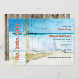 ビーチをテーマにした卒業パーティー高校カジュアル 招待状