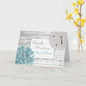 ビーチをテーマにした名誉のメイドの提案 カード (黄色い花)