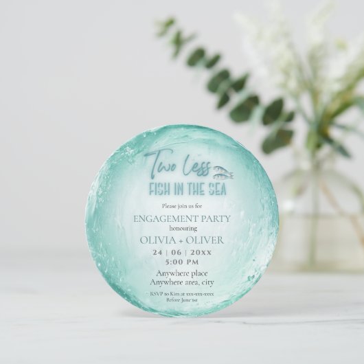 ビーチをテーマにした婚約パーティー 招待状 (スタンド正面)