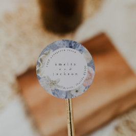 ビーチをテーマにした封筒の住所シール ラウンドシール