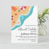 ビーチをテーマにした引退パーティー 招待状 (スタンド正面)