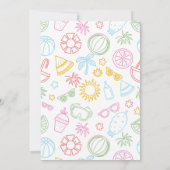 ビーチをテーマにした引退パーティー 招待状 (裏面)