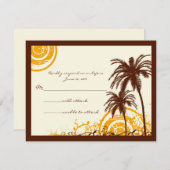 ビーチをテーマにした応答カード 出欠カード (正面/裏面)