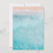 ビーチをテーマにした水彩書道海トロピック 招待状 (裏面)