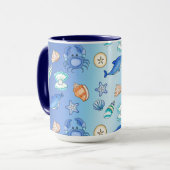 ビーチをテーマにした海の生物 マグカップ (正面左)