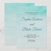 ビーチをテーマにした砂と水のウェディング 招待状 (正面/裏面)