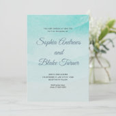 ビーチをテーマにした砂と結婚水 招待状 (スタンド正面)