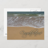 ビーチをテーマにした祝辞 ポストカード (正面/裏面)