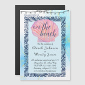 ビーチをテーマにした結婚式の招待状 マグネット招待状 (正面/裏面)