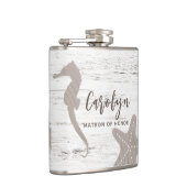 ビーチをテーマにした結婚式の木目 フラスク (右)