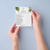 ビーチをテーマにした結婚式前パーティーのトリビア問題 チラシ (手)