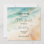 ビーチをテーマにした結婚式招待状 招待状 (正面)