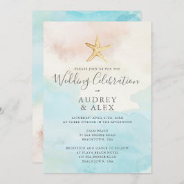 ビーチをテーマにした結婚式招待状 招待状