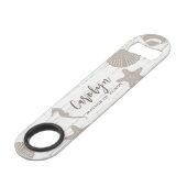 ビーチをテーマにした結婚式 ウッドグレイン スピード栓抜き (正面アングル)