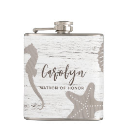 ビーチをテーマにした結婚式 ウッドグレイン フラスク