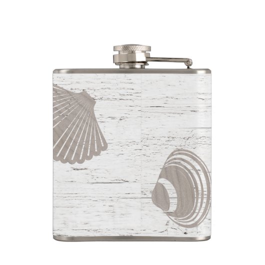 ビーチをテーマにした結婚式 ウッドグレイン フラスク (裏面)