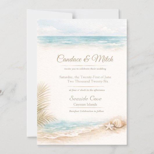 ビーチをテーマにした結婚式 目的地ウェディング マグネット (正面)