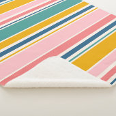 ビーチをテーマにした色のストライプ シェルパブランケット (3/4)