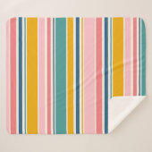 ビーチをテーマにした色のストライプ シェルパブランケット (正面(横))