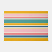 ビーチをテーマにした色のストライプ ドアマット (正面)