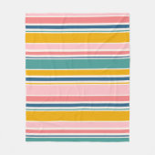 ビーチをテーマにした色のストライプ フリースブランケット (正面)