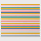 ビーチをテーマにした色のストライプ ラッピングペーパー (フラット)