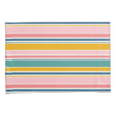 ビーチをテーマにした色のストライプ 枕カバー (正面右)