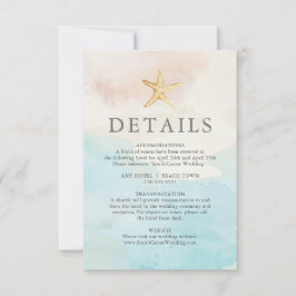 ビーチをテーマにした詳細カード 出欠カード