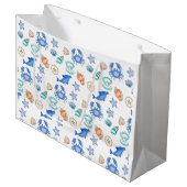 ビーチをテーマにした誕生日またはベビーシャワー ラージペーパーバッグ (正面アングル)