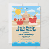 ビーチをテーマにした誕生日招待状 招待状 (正面)
