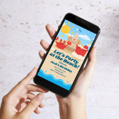 ビーチをテーマにした誕生日招待状 招待状