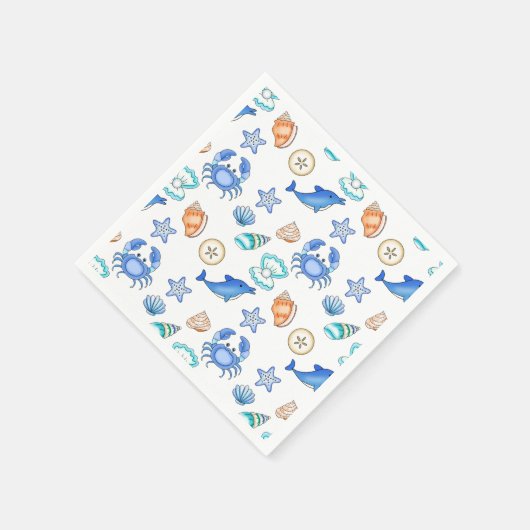 ビーチをテーマにした赤ちゃんシャワーまたは誕生日パーティー スタンダードカクテルナプキン (角)