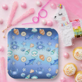 ビーチをテーマにした赤ちゃんシャワーまたは誕生日パーティー ペーパープレート (パーティー)