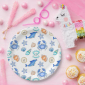 ビーチをテーマにした赤ちゃんシャワーまたは誕生日パーティー ペーパープレート (パーティー)