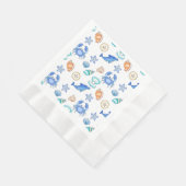 ビーチをテーマにした赤ちゃんシャワーまたは誕生日パーティー 縁ありランチョンナプキン (角)