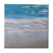 ビーチをテーマにした青い白い海航海の波 タイル (正面)