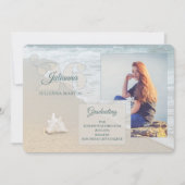 ビーチをテーマにした2026年卒業写真 招待状 (正面)